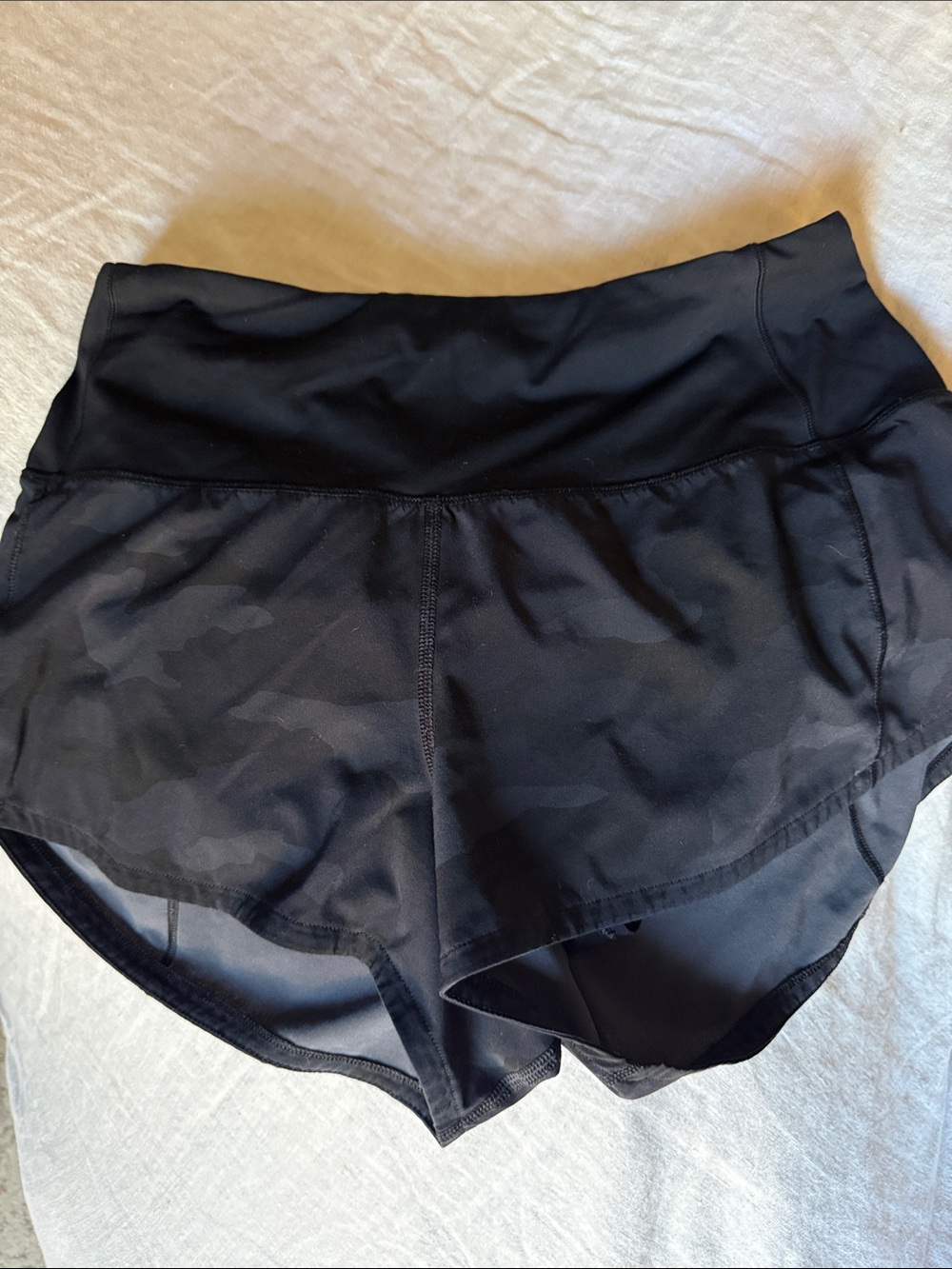 lululemon athletica High-Rise 2” Black Camo Shorts with Inner Liner